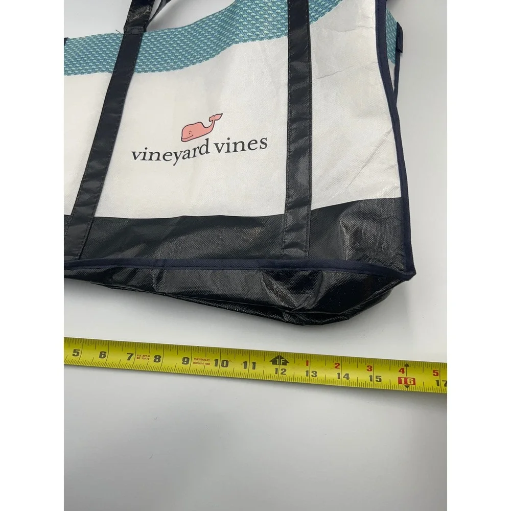 Vineyard Vines Reusable Tote Bag Large Whale Logo Beach Grocery Shopping Black